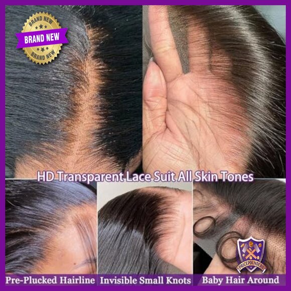 13x6 Lace Front Wig 100% Human Hair Glueless Pre Plucked HD Lace main image 4